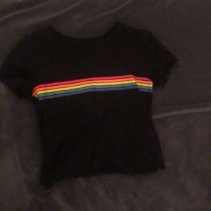 Garage CropTop Black Rainbow